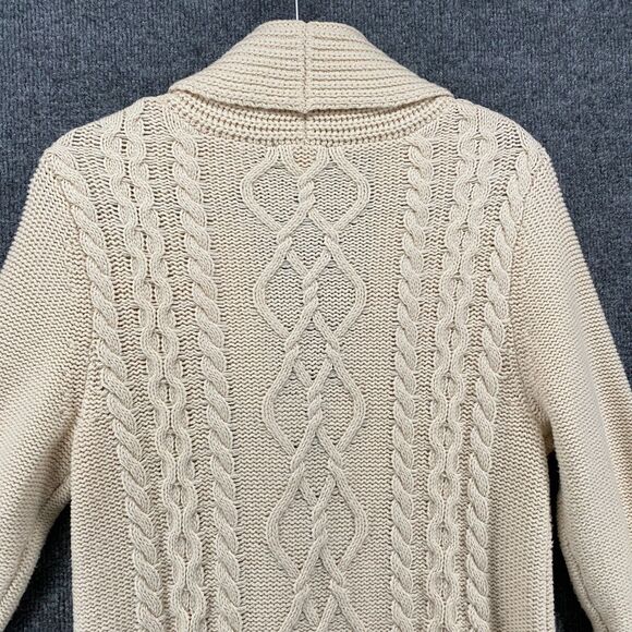 Cabelas Cardigan Sweater Womens S Cream Wool Blend Button Up Fairy Cottage Boho - Picture 6 of 10